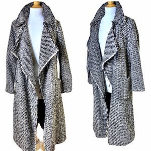 Women's Black and White Trench Coat